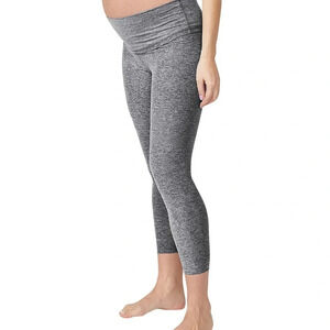 Beyond The Bump Yoga Spacedye Love The Bump Capri Maternity Leggings Grey